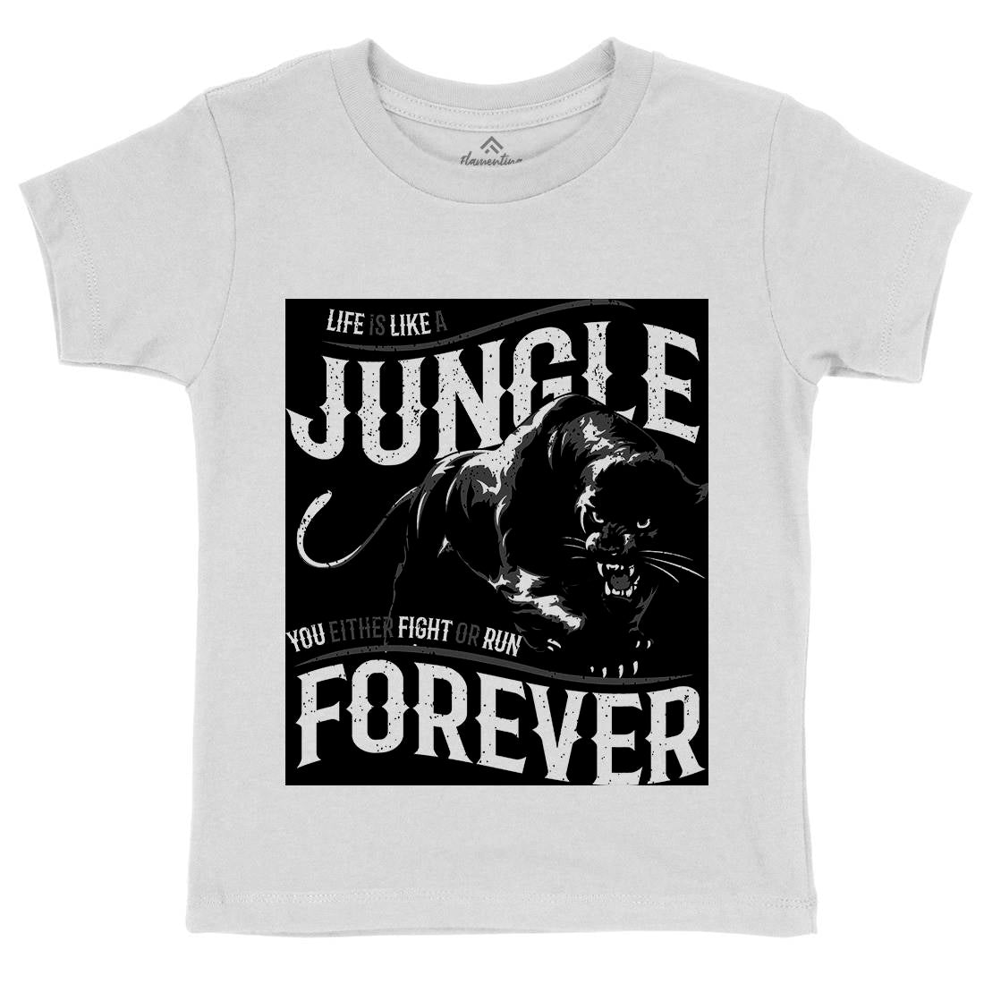 Panther Jungle Kids Organic Crew Neck T-Shirt Animals B746