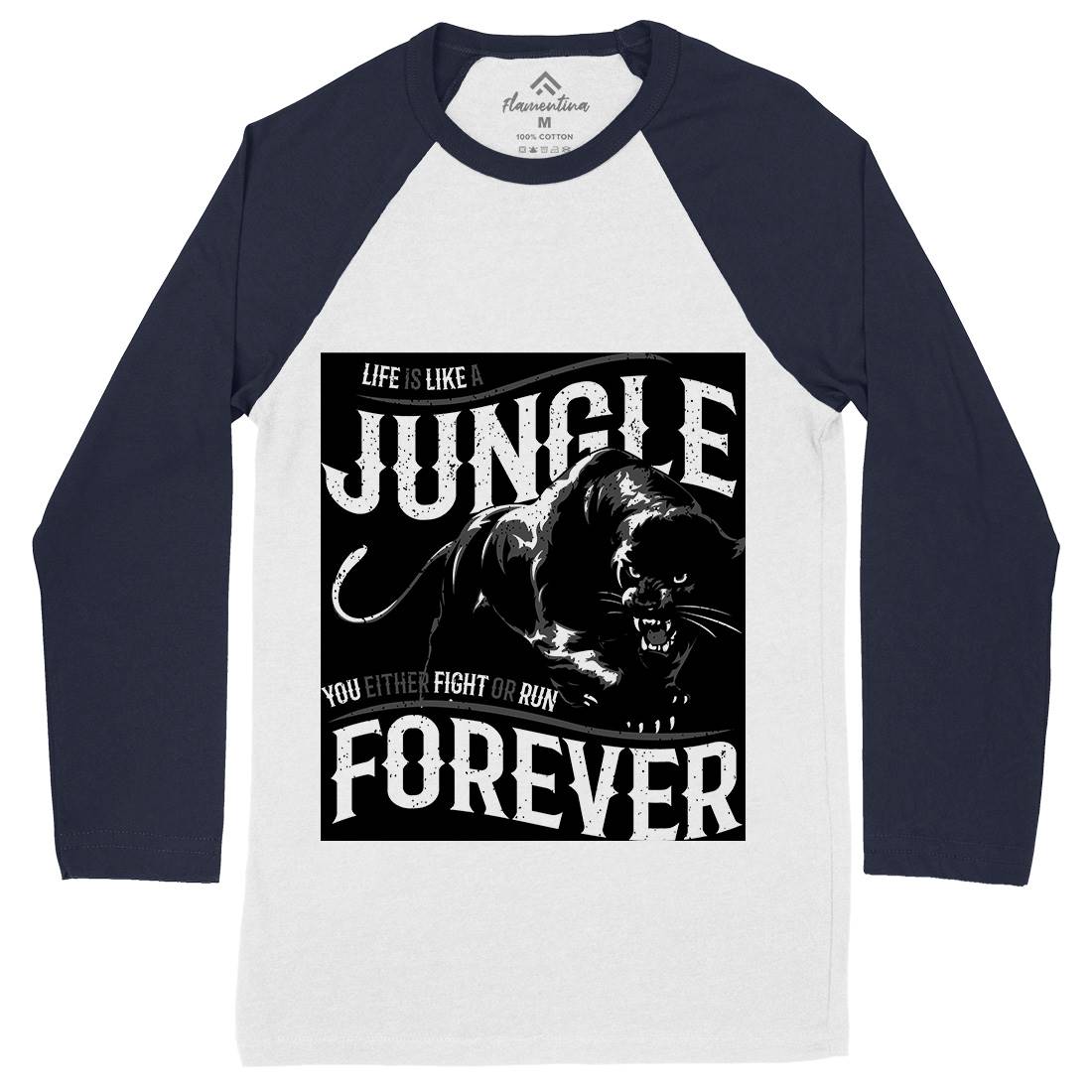 Panther Jungle Mens Long Sleeve Baseball T-Shirt Animals B746