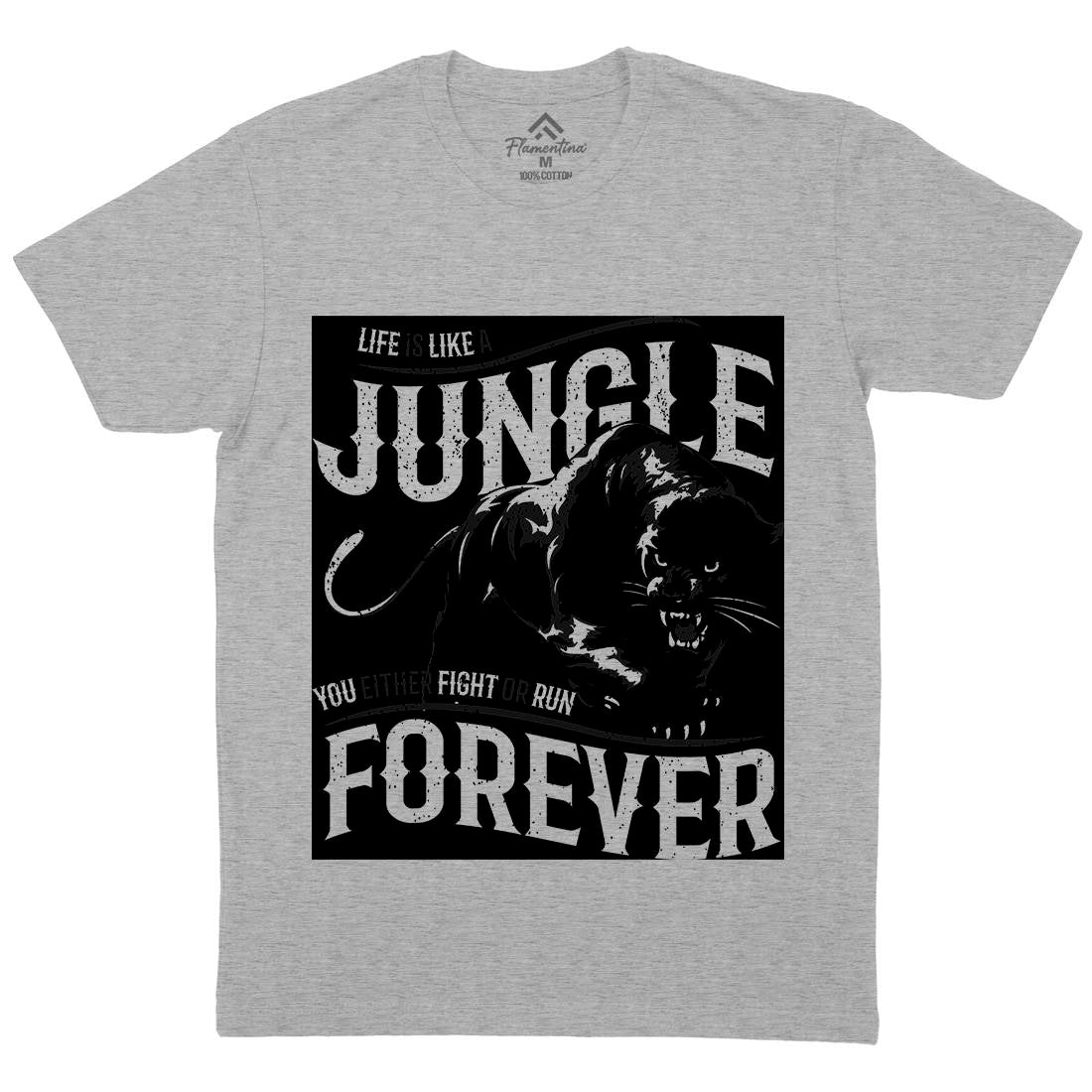 Panther Jungle Mens Organic Crew Neck T-Shirt Animals B746