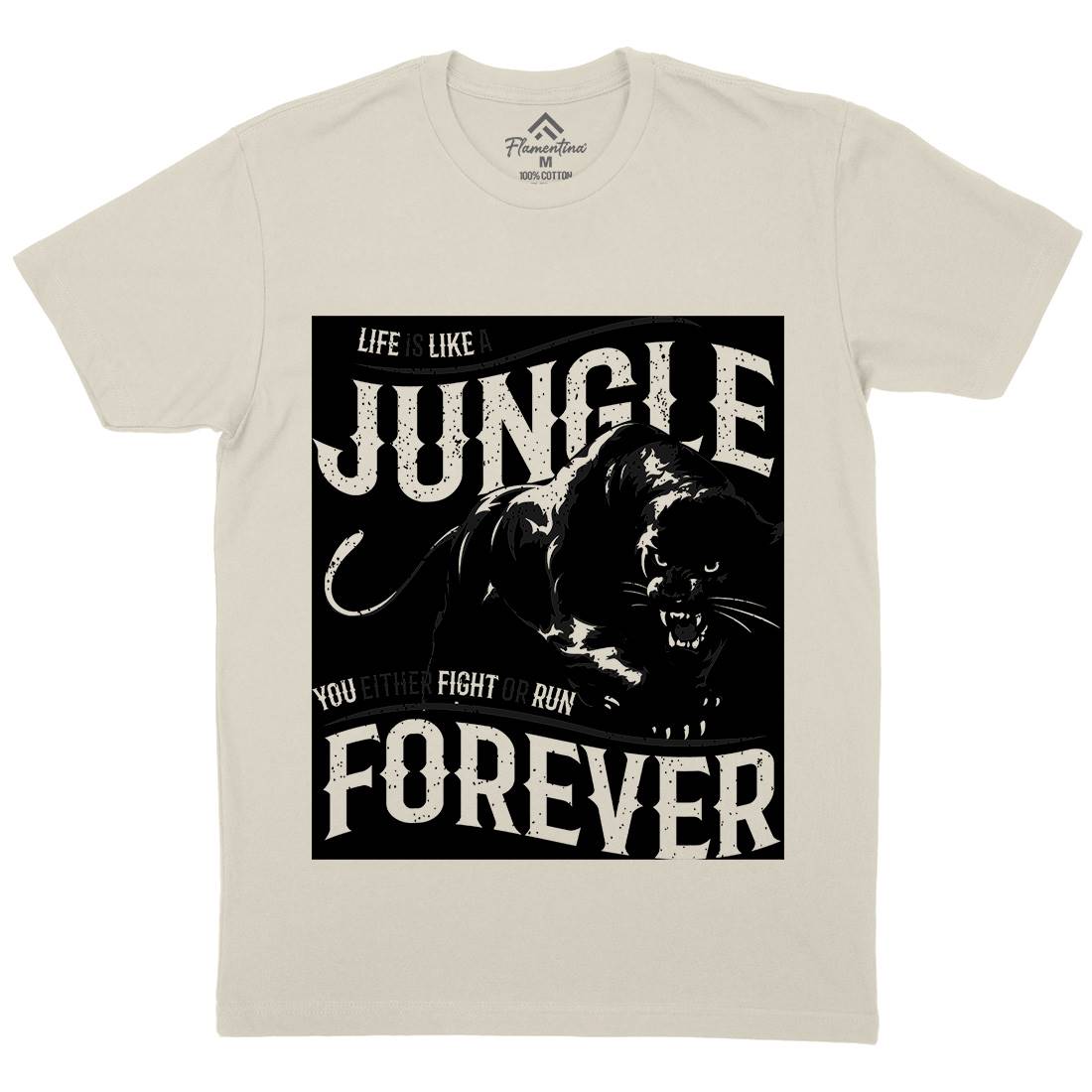 Panther Jungle Mens Organic Crew Neck T-Shirt Animals B746