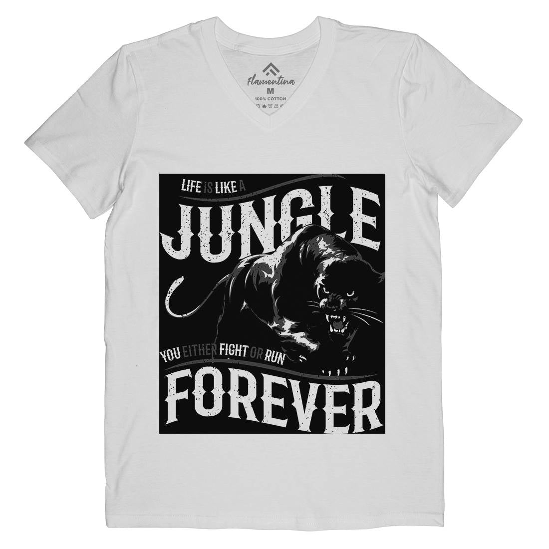 Panther Jungle Mens V-Neck T-Shirt Animals B746