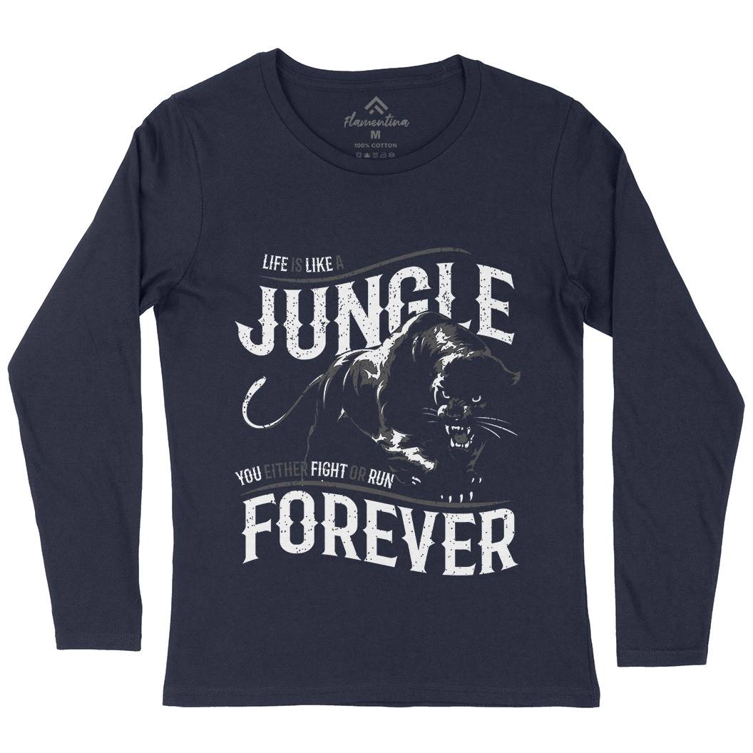 Panther Jungle Womens Long Sleeve T-Shirt Animals B746