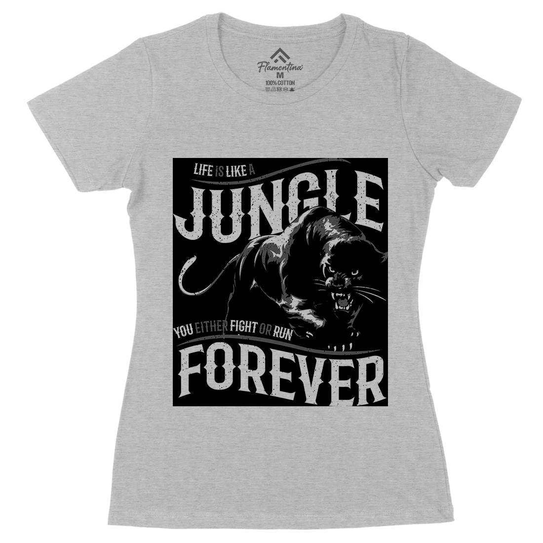 Panther Jungle Womens Organic Crew Neck T-Shirt Animals B746
