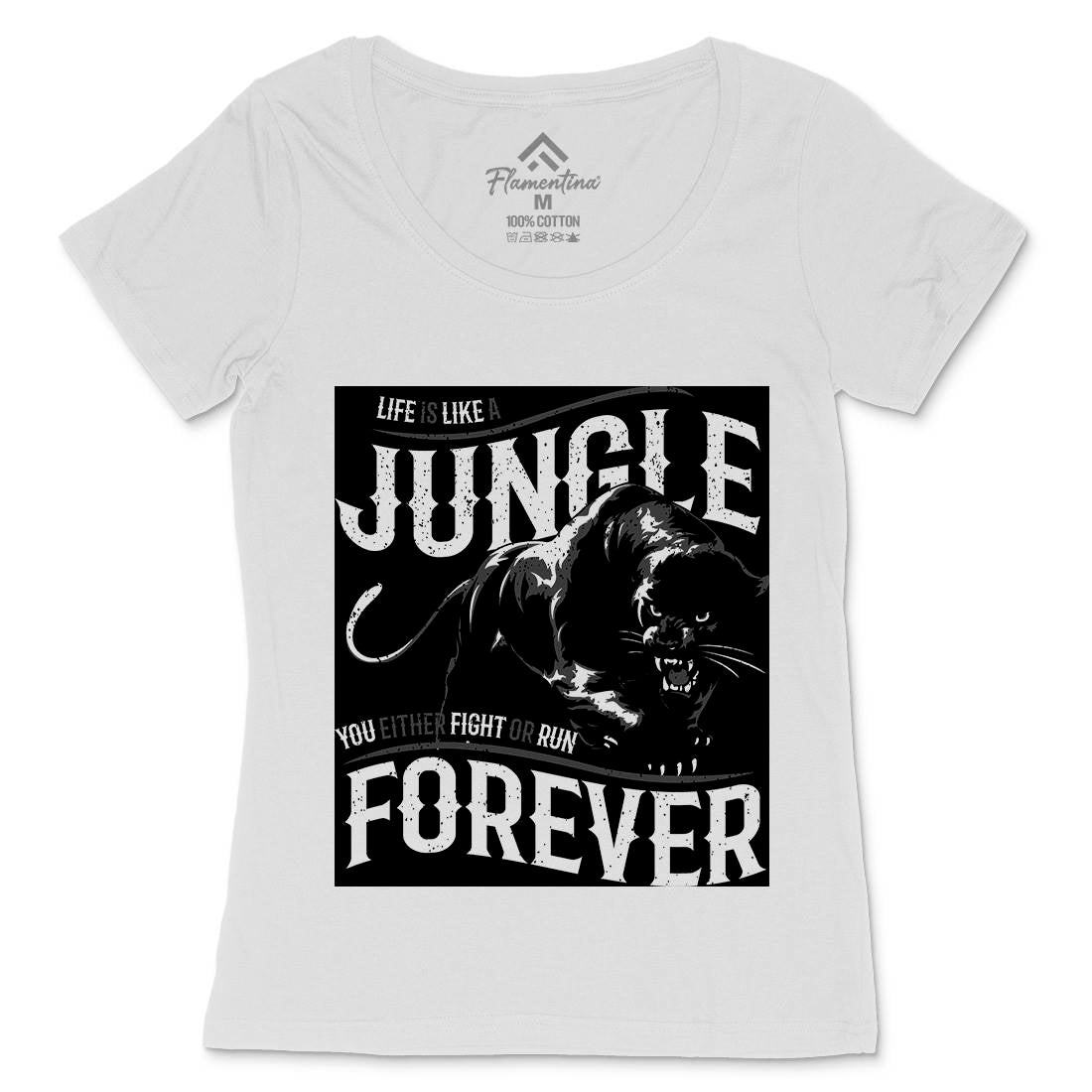 Panther Jungle Womens Scoop Neck T-Shirt Animals B746