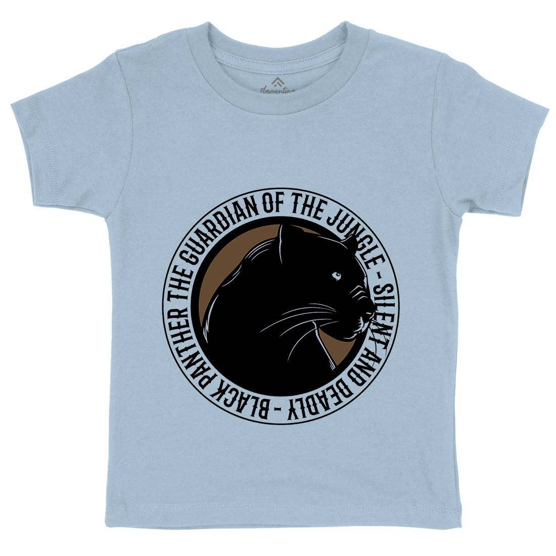 Panther Round Kids Organic Crew Neck T-Shirt Animals B747