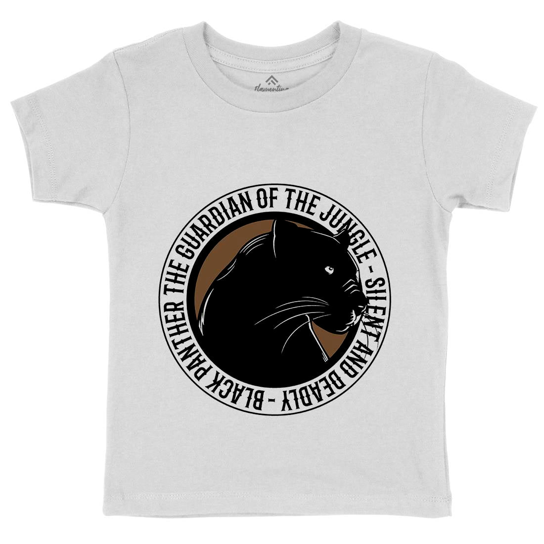 Panther Round Kids Organic Crew Neck T-Shirt Animals B747