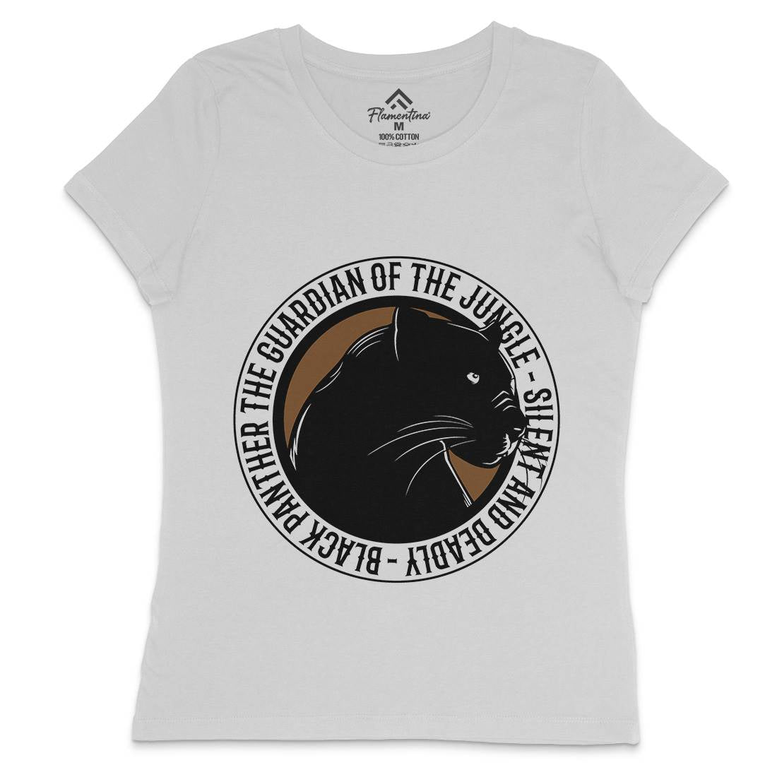 Panther Round Womens Crew Neck T-Shirt Animals B747