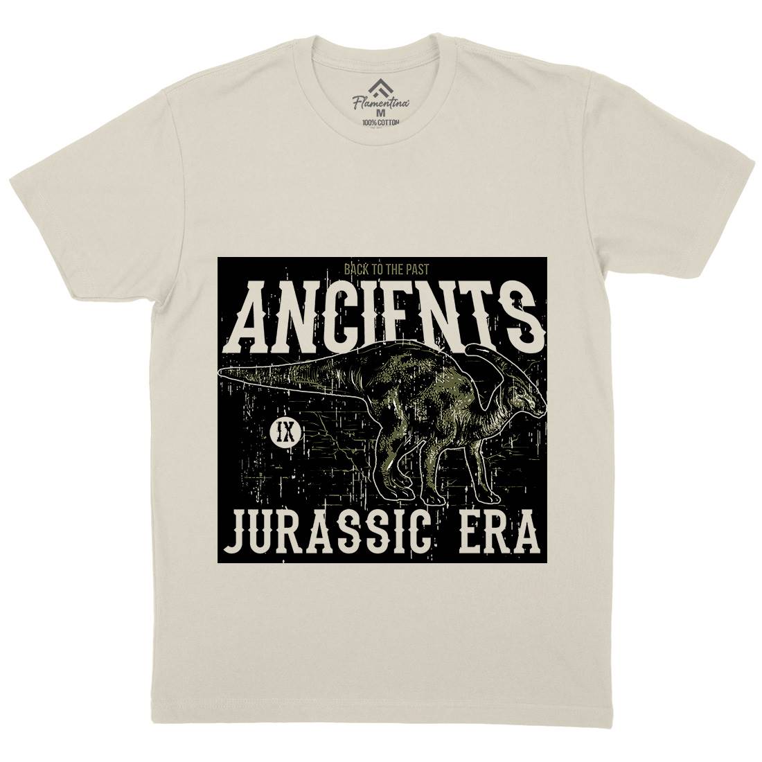 Parasaurolophus Mens Organic Crew Neck T-Shirt Animals B748