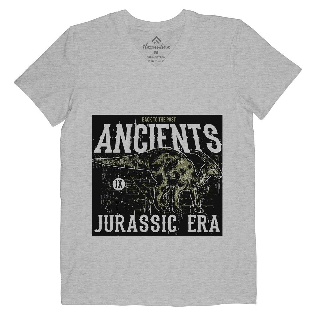 Parasaurolophus Mens Organic V-Neck T-Shirt Animals B748