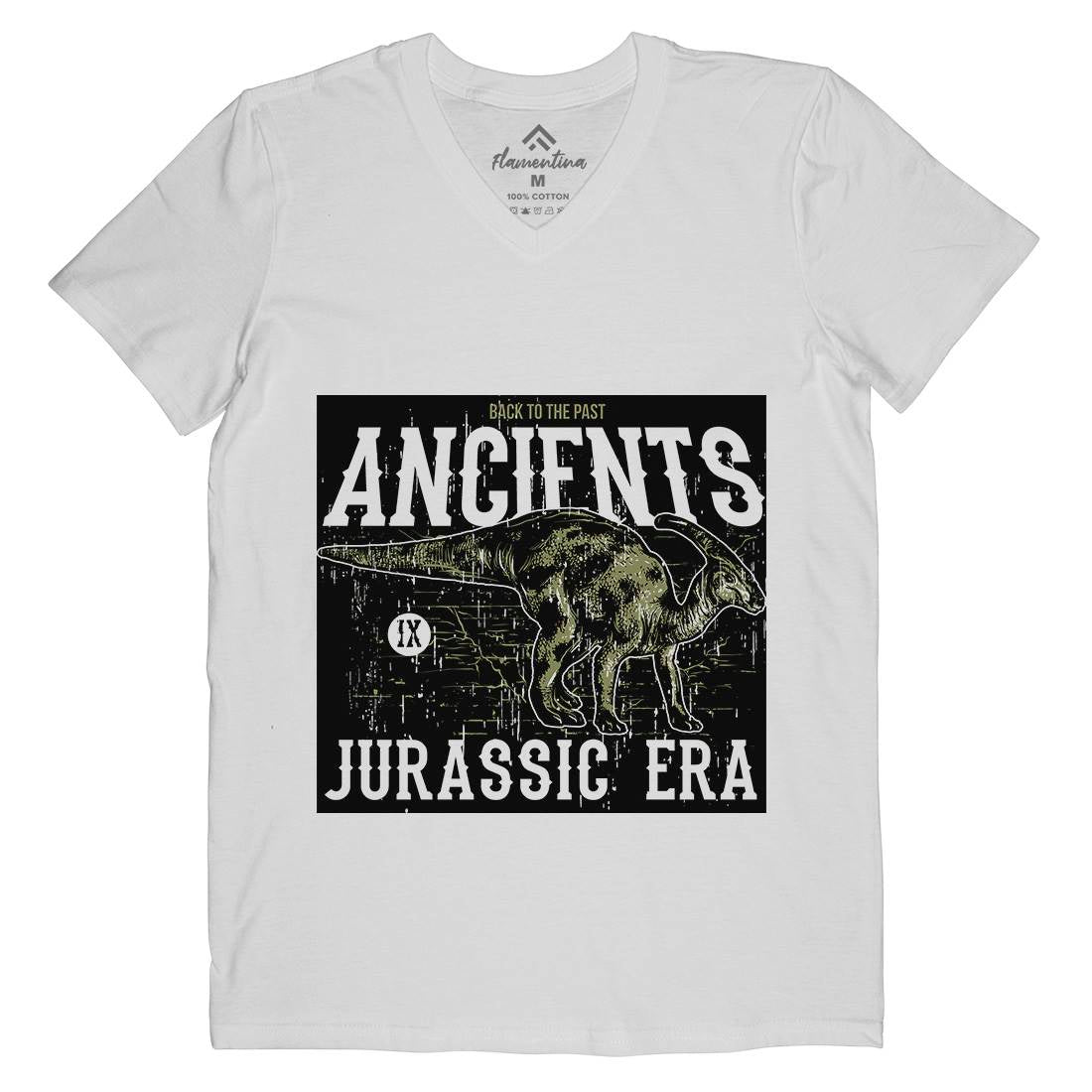 Parasaurolophus Mens Organic V-Neck T-Shirt Animals B748