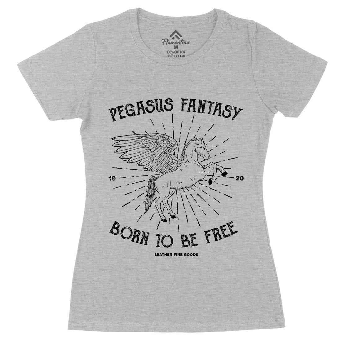 Pegasus Fantasy Womens Organic Crew Neck T-Shirt Animals B749