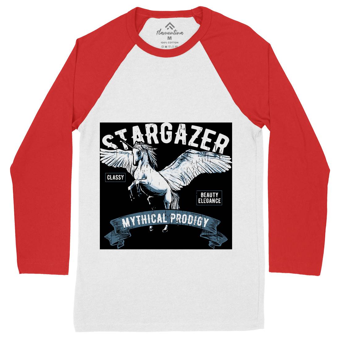 Pegasus Stargazer Mens Long Sleeve Baseball T-Shirt Animals B750