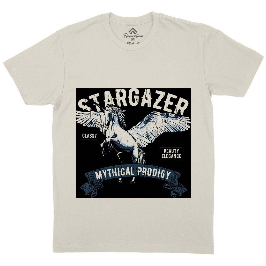 Pegasus Stargazer Mens Organic Crew Neck T-Shirt Animals B750
