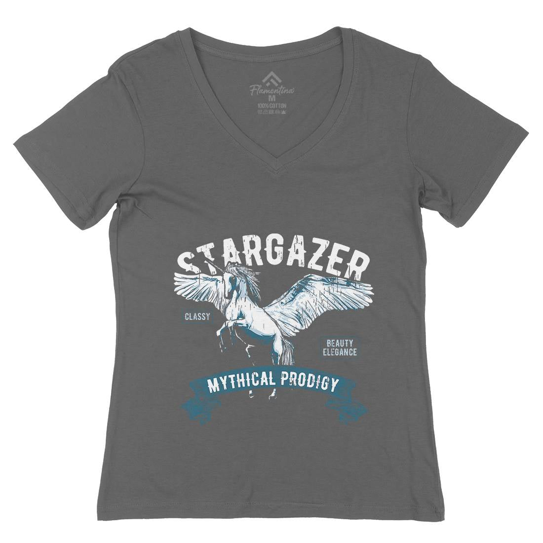 Pegasus Stargazer Womens Organic V-Neck T-Shirt Animals B750