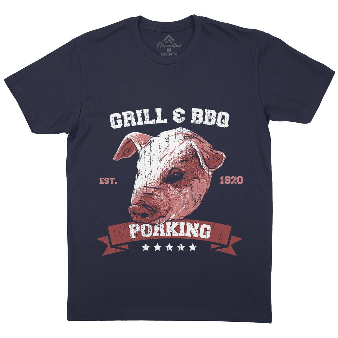 Pork King Mens Organic Crew Neck T-Shirt Animals B751
