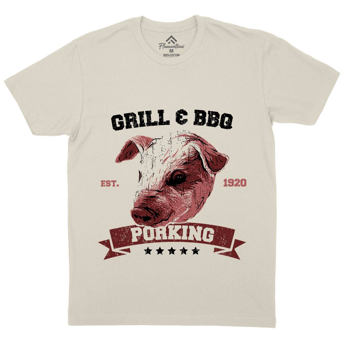 Pork King Mens Organic Crew Neck T-Shirt Animals B751