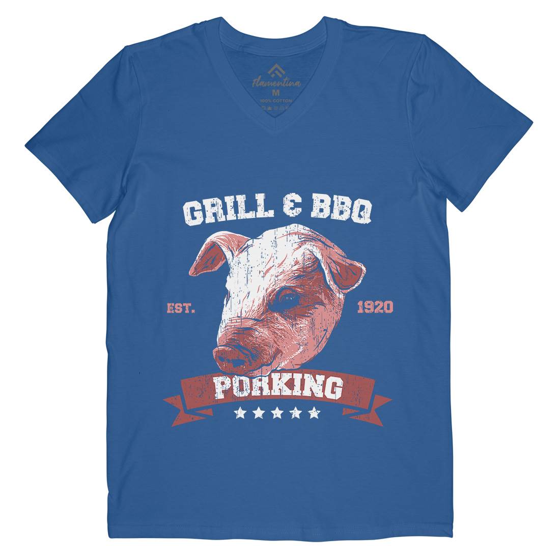 Pork King Mens V-Neck T-Shirt Animals B751