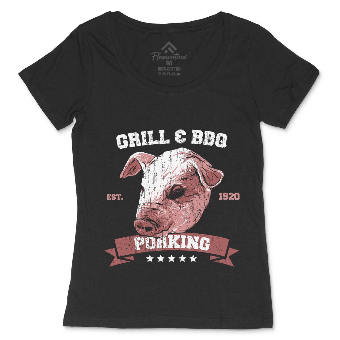 Pork King Womens Scoop Neck T-Shirt Animals B751