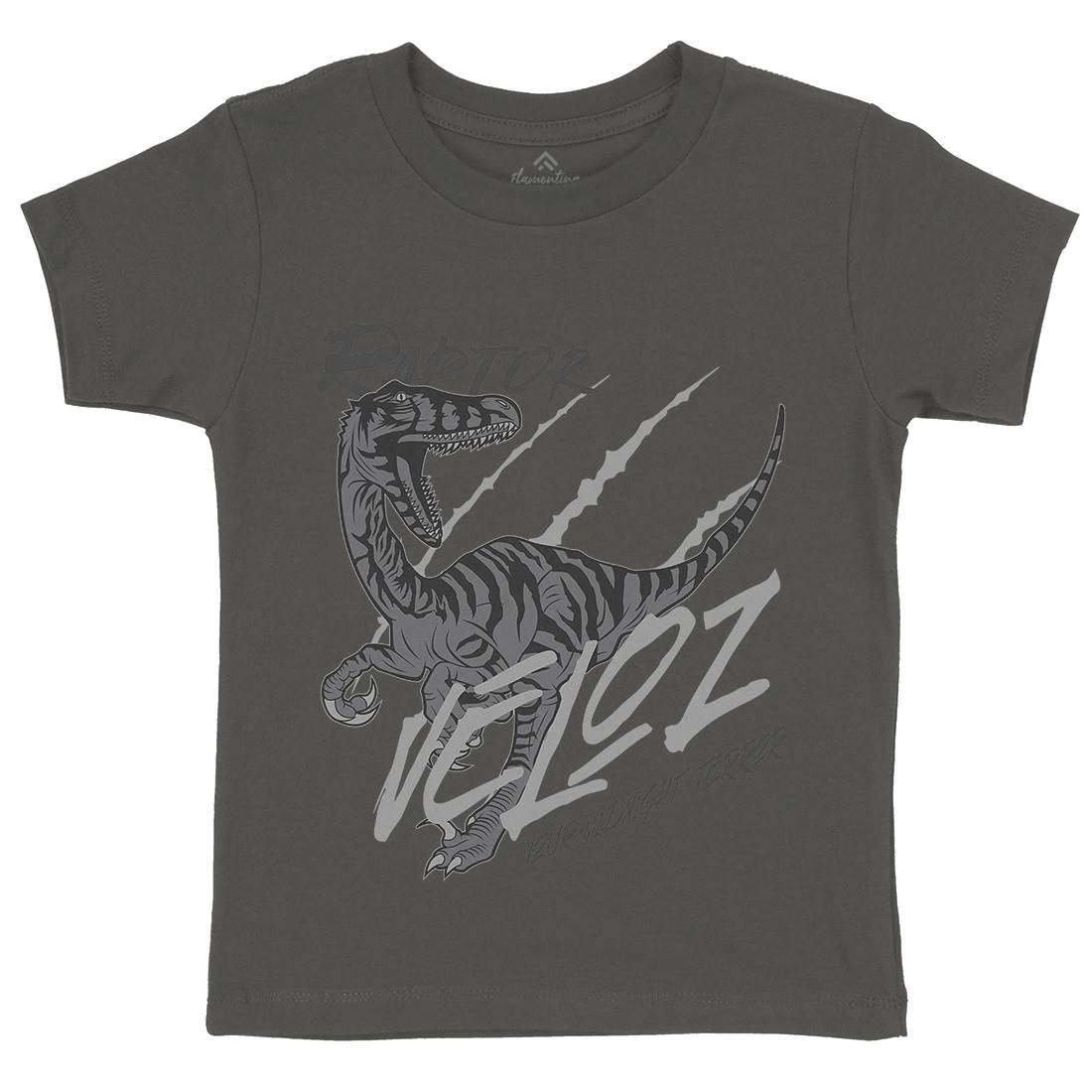 Raptor Terror Kids Organic Crew Neck T-Shirt Animals B753