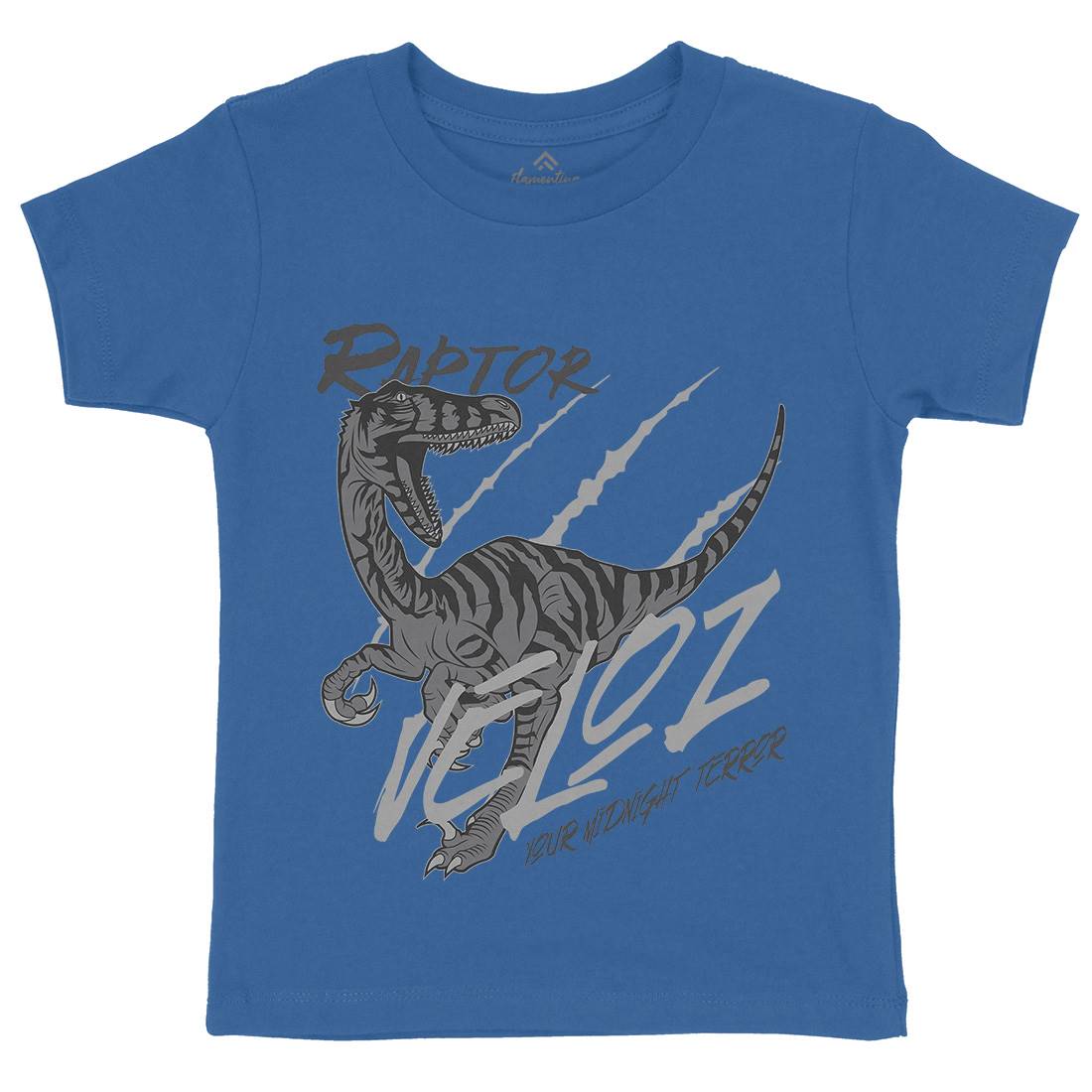 Raptor Terror Kids Organic Crew Neck T-Shirt Animals B753