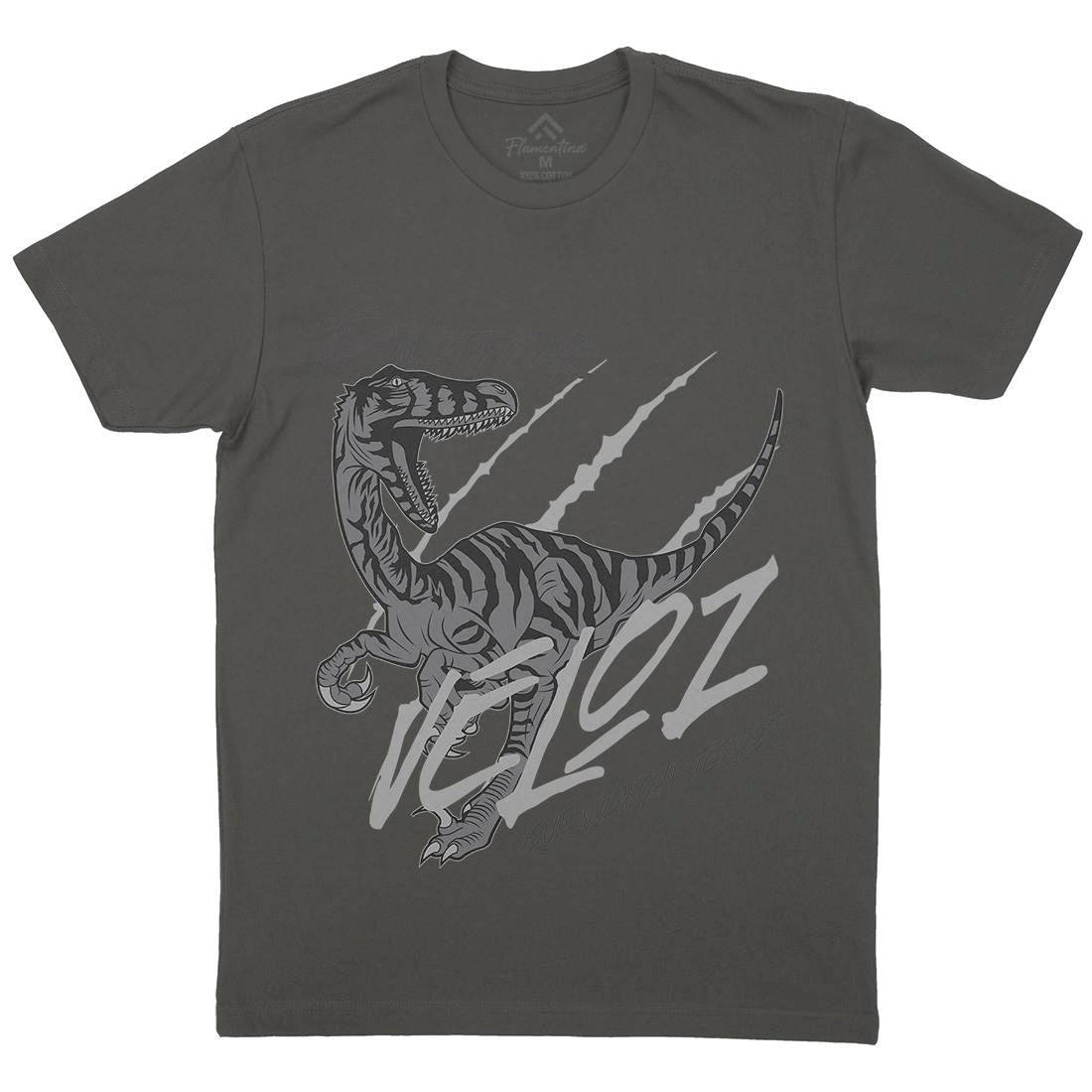 Raptor Terror Mens Organic Crew Neck T-Shirt Animals B753