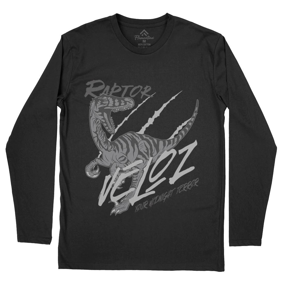 Raptor Terror Mens Long Sleeve T-Shirt Animals B753