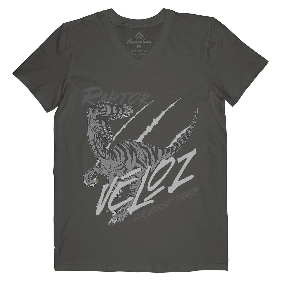 Raptor Terror Mens V-Neck T-Shirt Animals B753