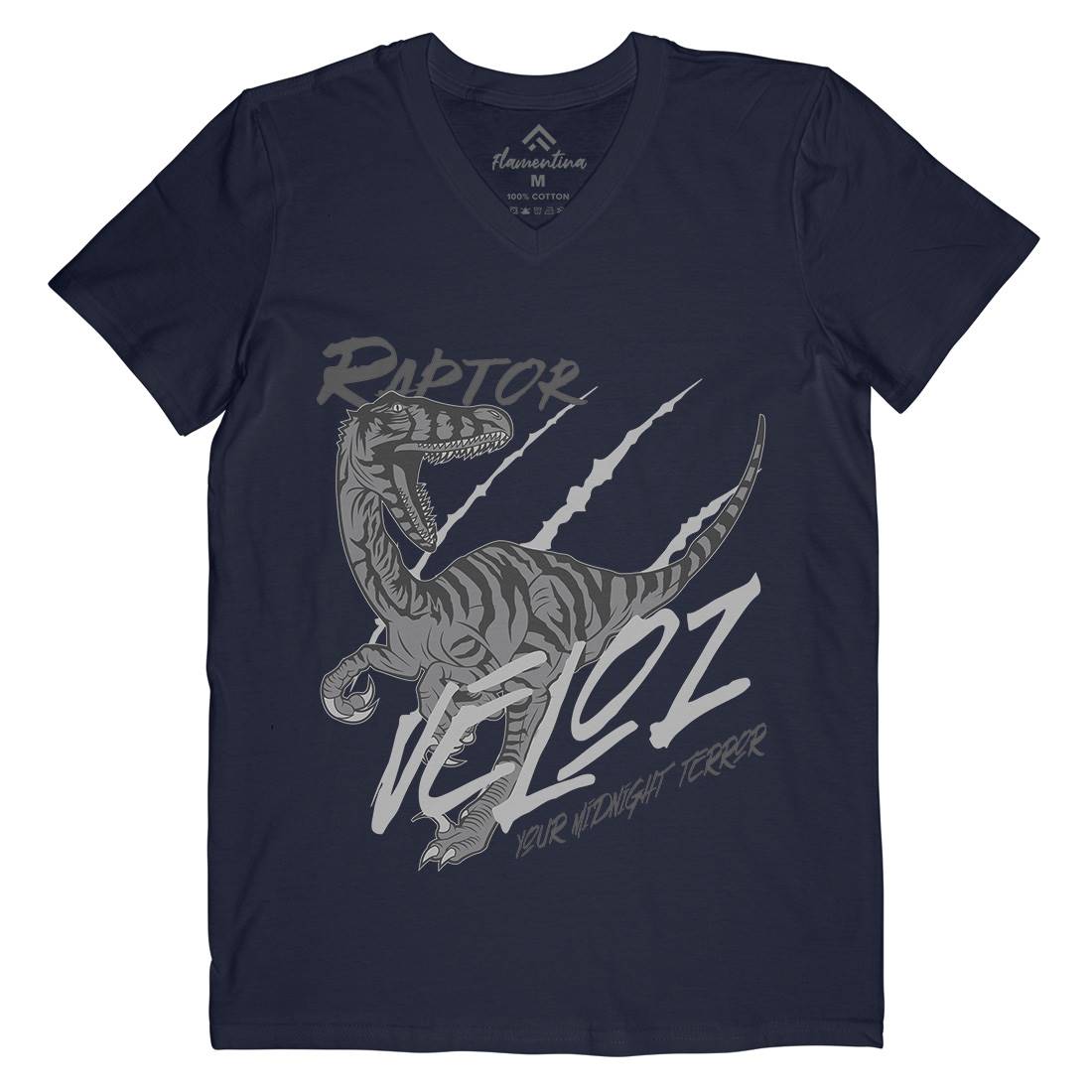 Raptor Terror Mens V-Neck T-Shirt Animals B753