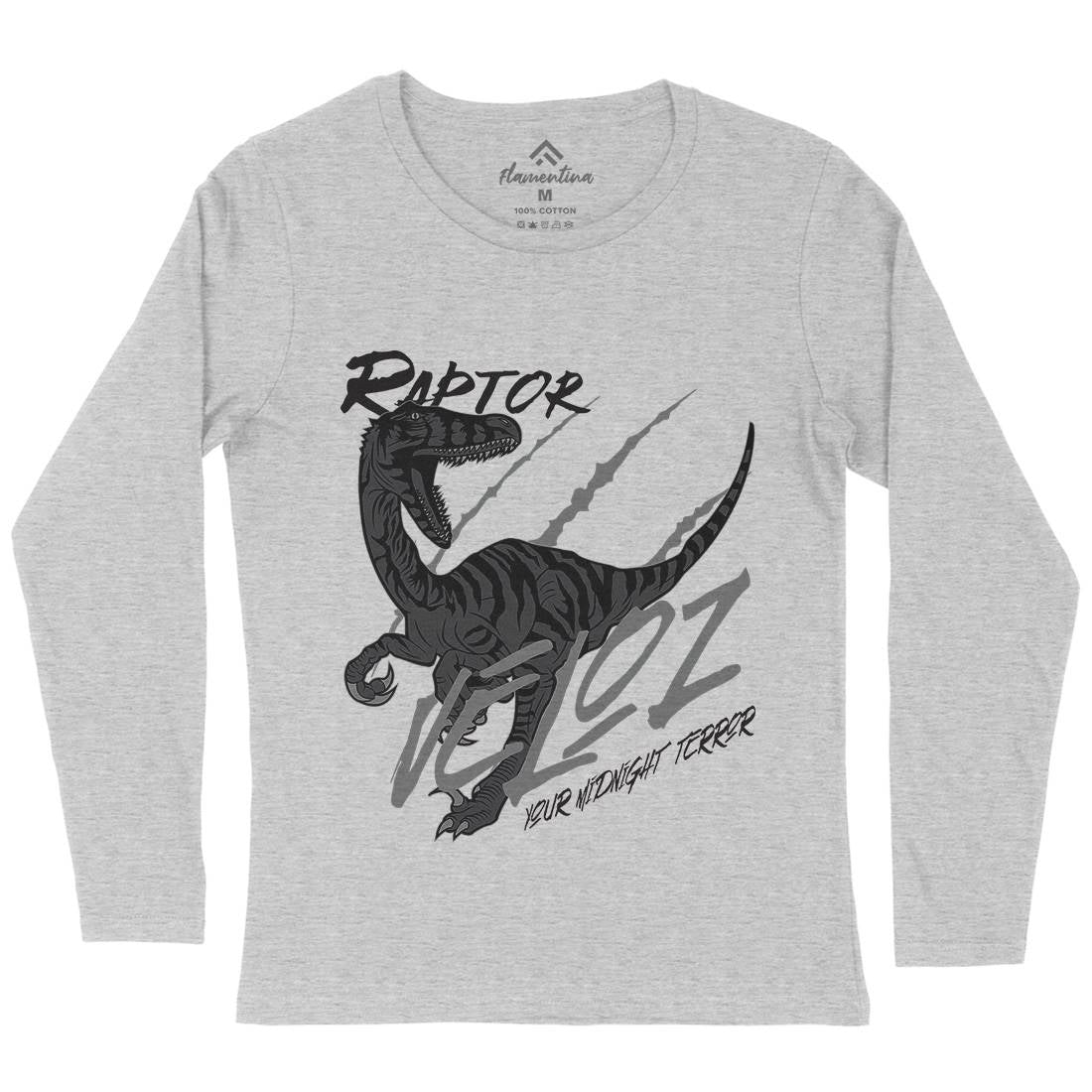 Raptor Terror Womens Long Sleeve T-Shirt Animals B753