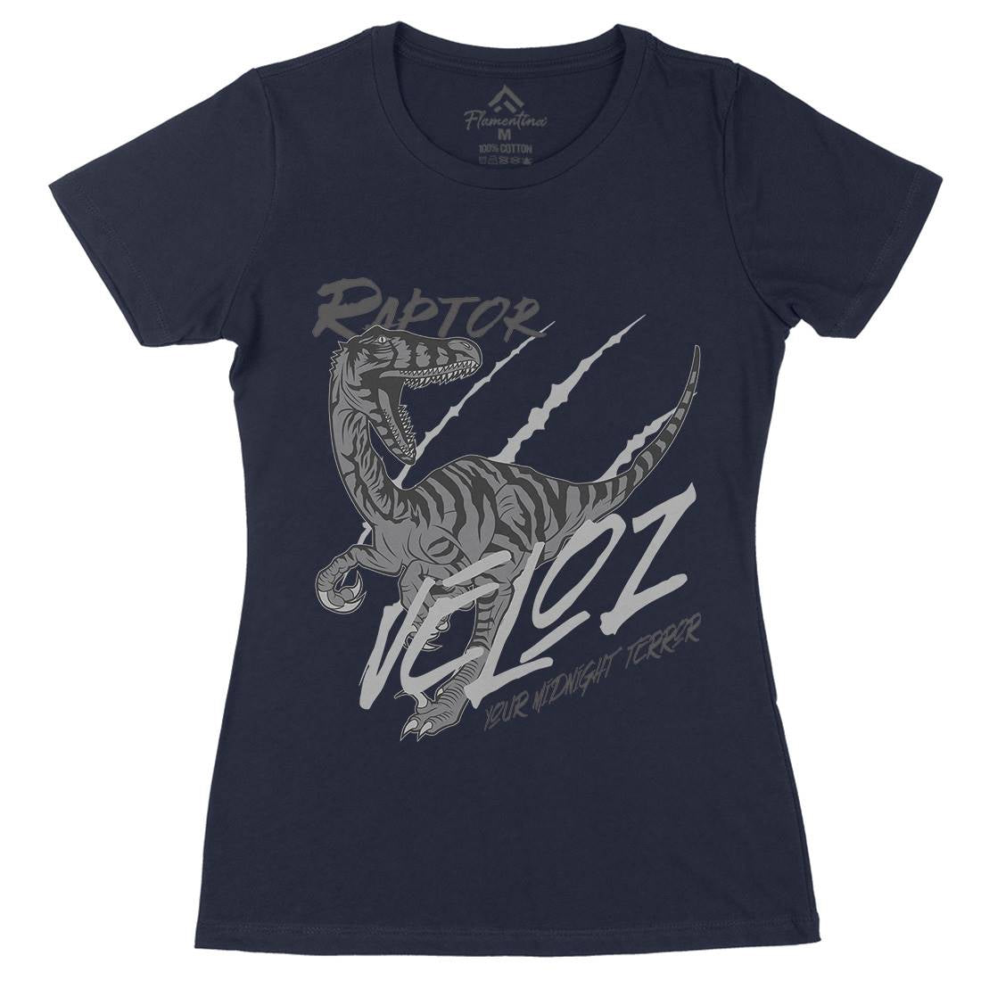 Raptor Terror Womens Organic Crew Neck T-Shirt Animals B753