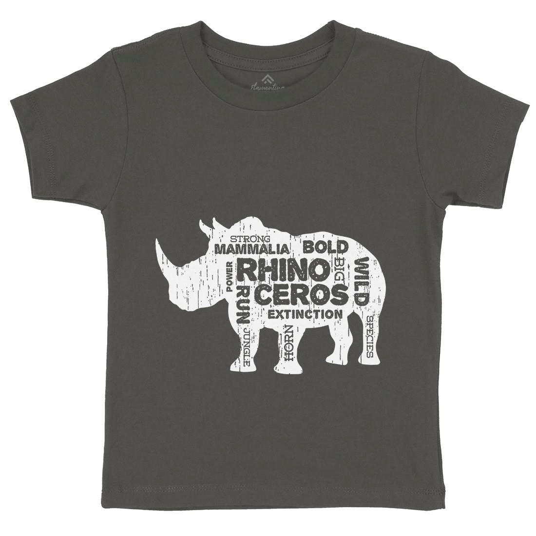 Rhino Power Kids Crew Neck T-Shirt Animals B754