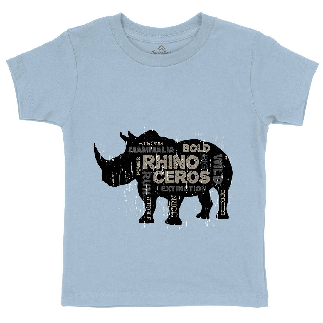 Rhino Power Kids Organic Crew Neck T-Shirt Animals B754