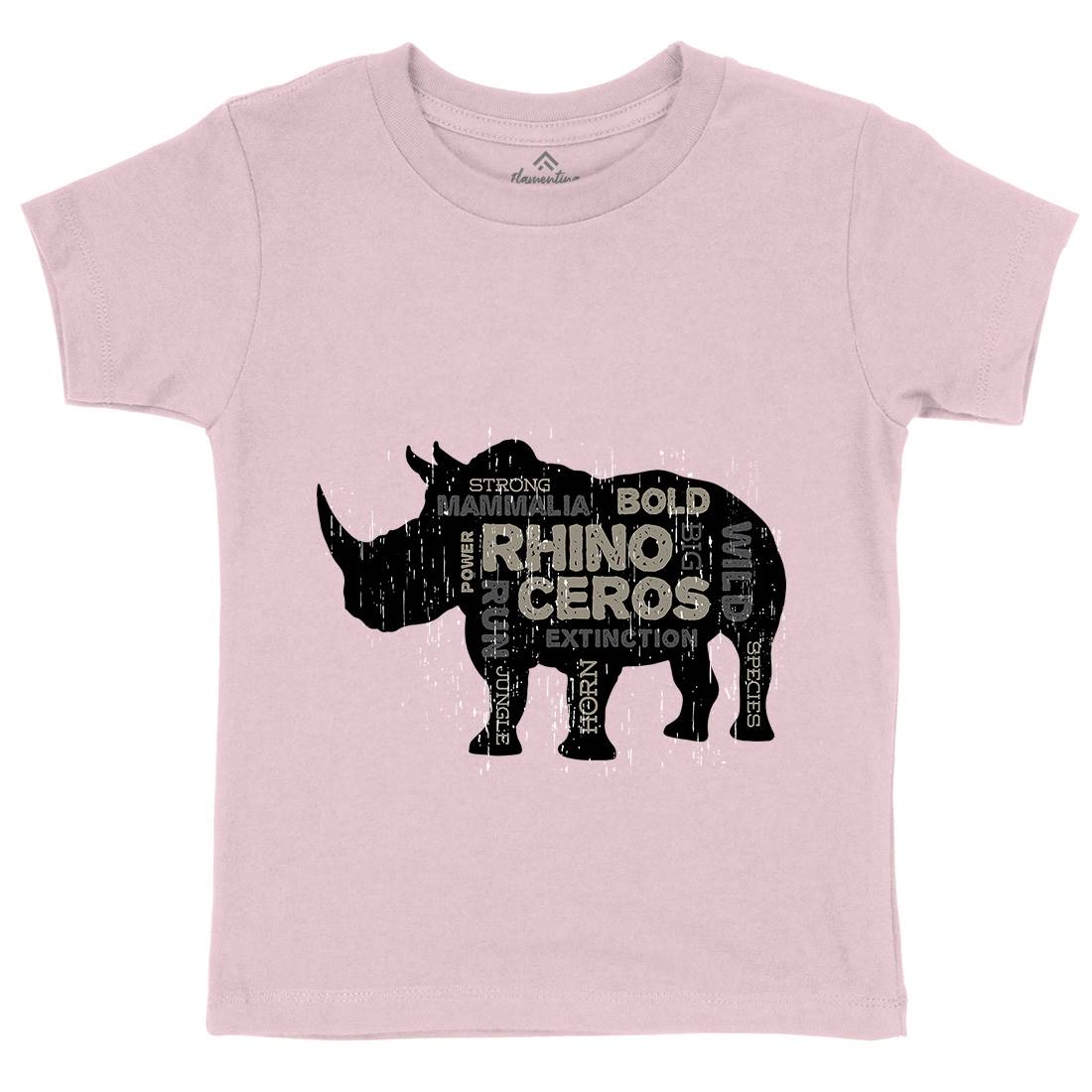 Rhino Power Kids Organic Crew Neck T-Shirt Animals B754