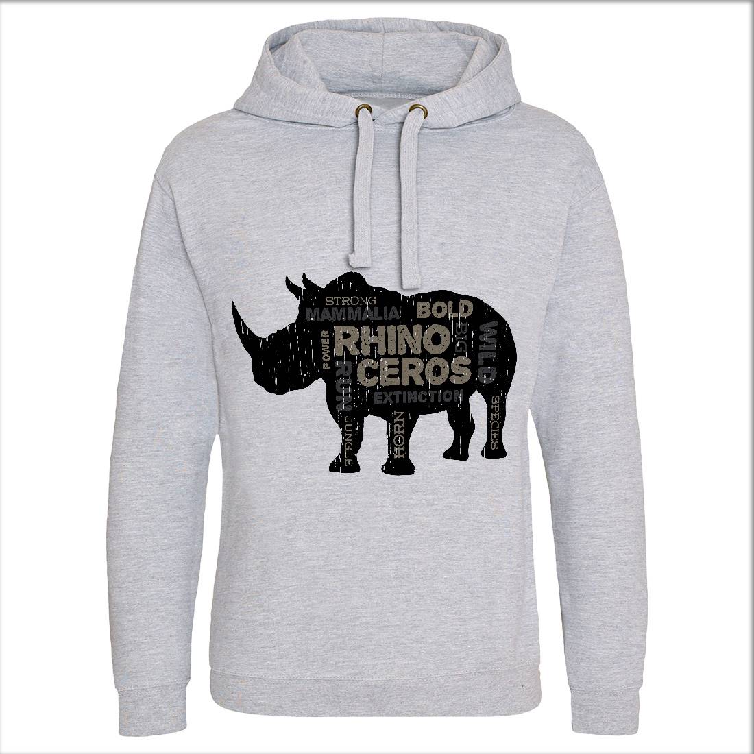 Rhino Power Mens Hoodie Without Pocket Animals B754