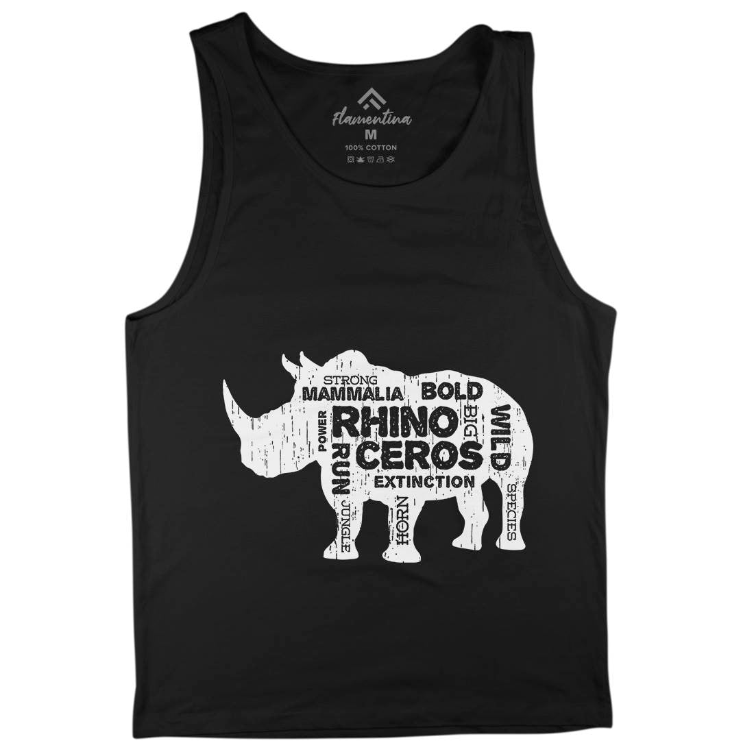 Rhino Power Mens Tank Top Vest Animals B754