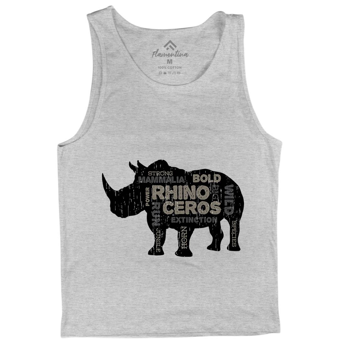 Rhino Power Mens Tank Top Vest Animals B754