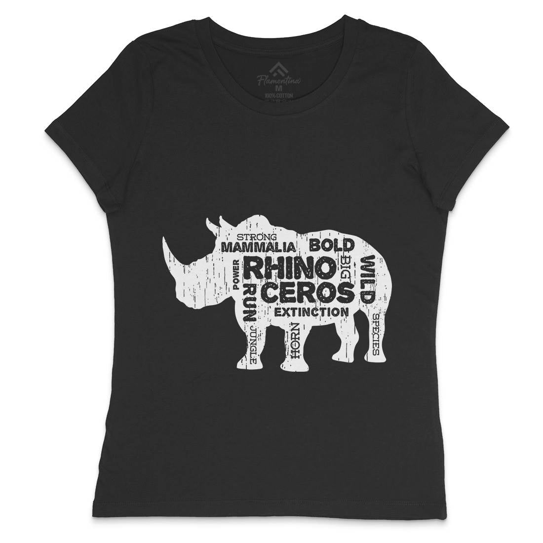 Rhino Power Womens Crew Neck T-Shirt Animals B754