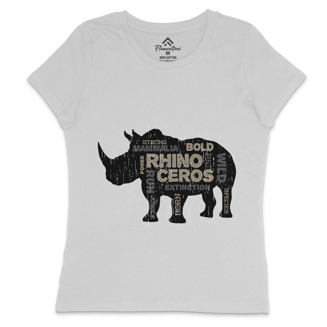 Rhino Power Womens Crew Neck T-Shirt Animals B754