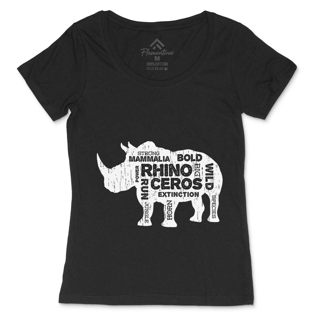 Rhino Power Womens Scoop Neck T-Shirt Animals B754