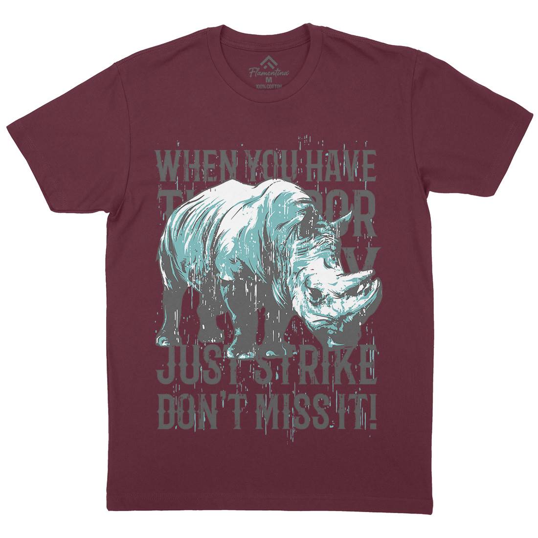 Rhino Strike Mens Organic Crew Neck T-Shirt Animals B755