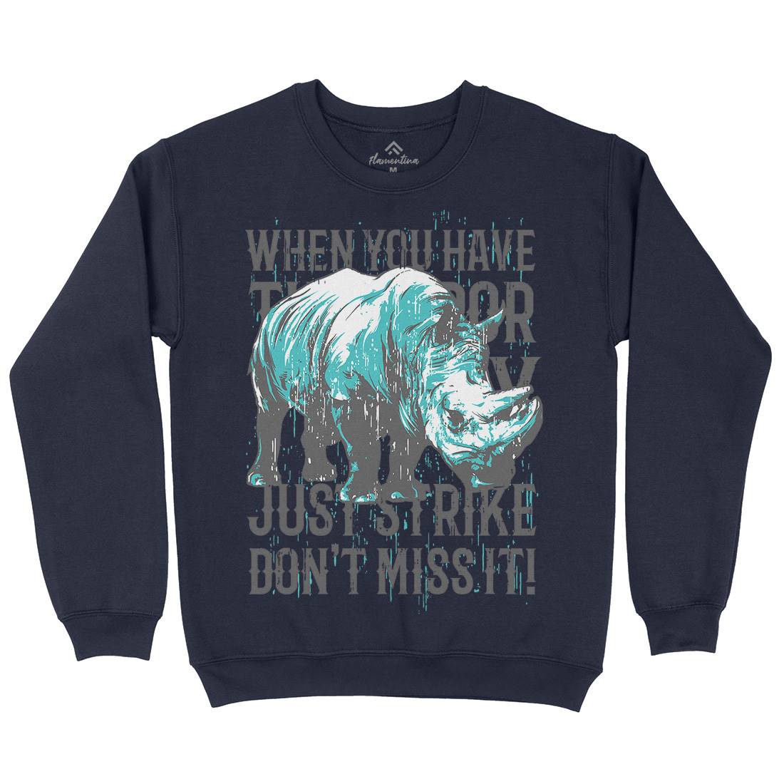 Rhino Strike Mens Crew Neck Sweatshirt Animals B755