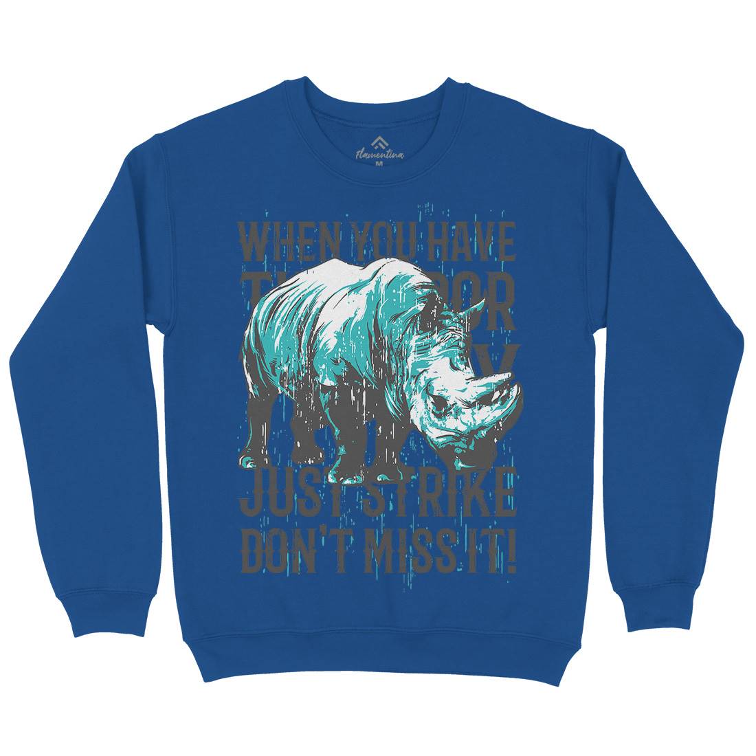 Rhino Strike Mens Crew Neck Sweatshirt Animals B755