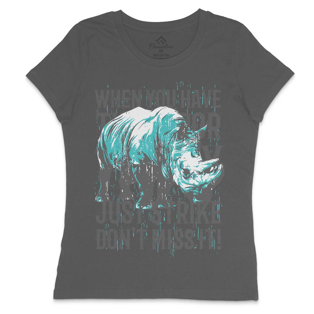 Rhino Strike Womens Crew Neck T-Shirt Animals B755