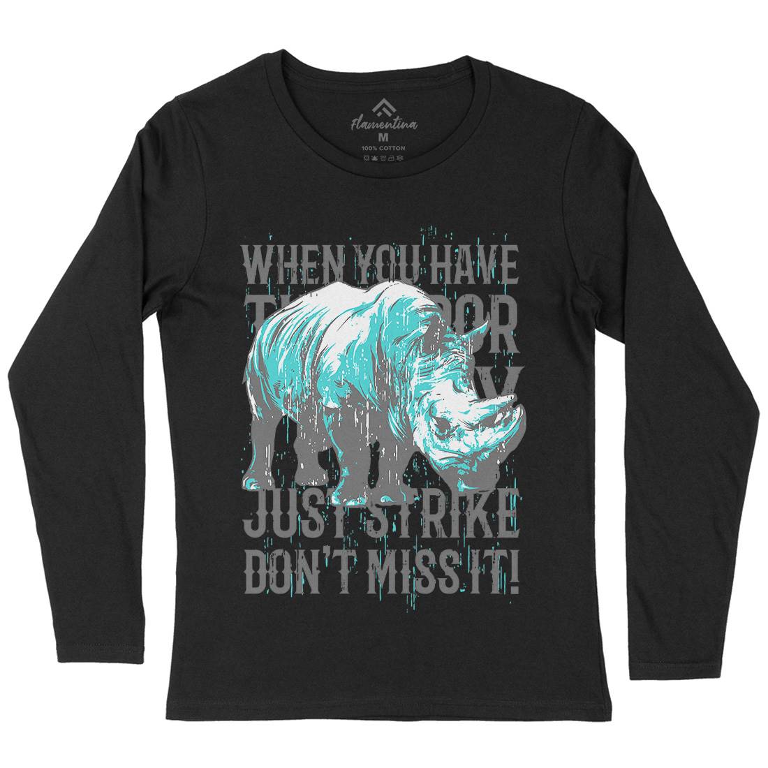 Rhino Strike Womens Long Sleeve T-Shirt Animals B755