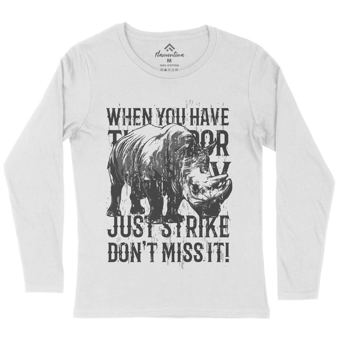 Rhino Strike Womens Long Sleeve T-Shirt Animals B755