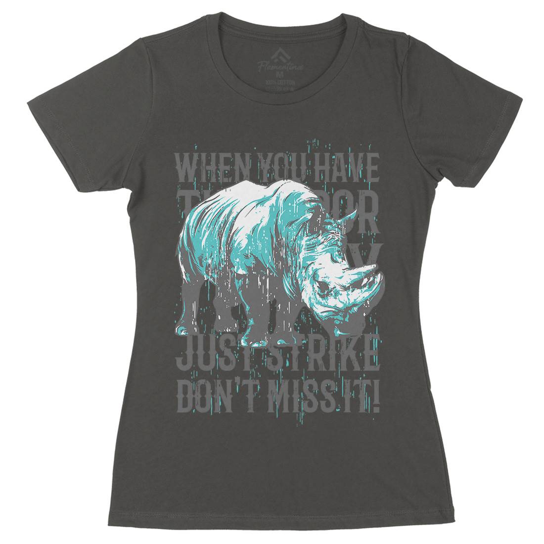 Rhino Strike Womens Organic Crew Neck T-Shirt Animals B755