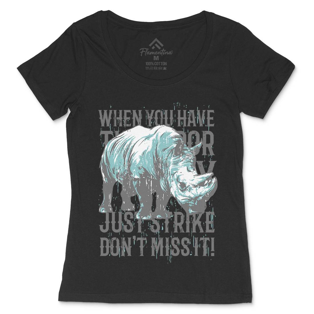 Rhino Strike Womens Scoop Neck T-Shirt Animals B755