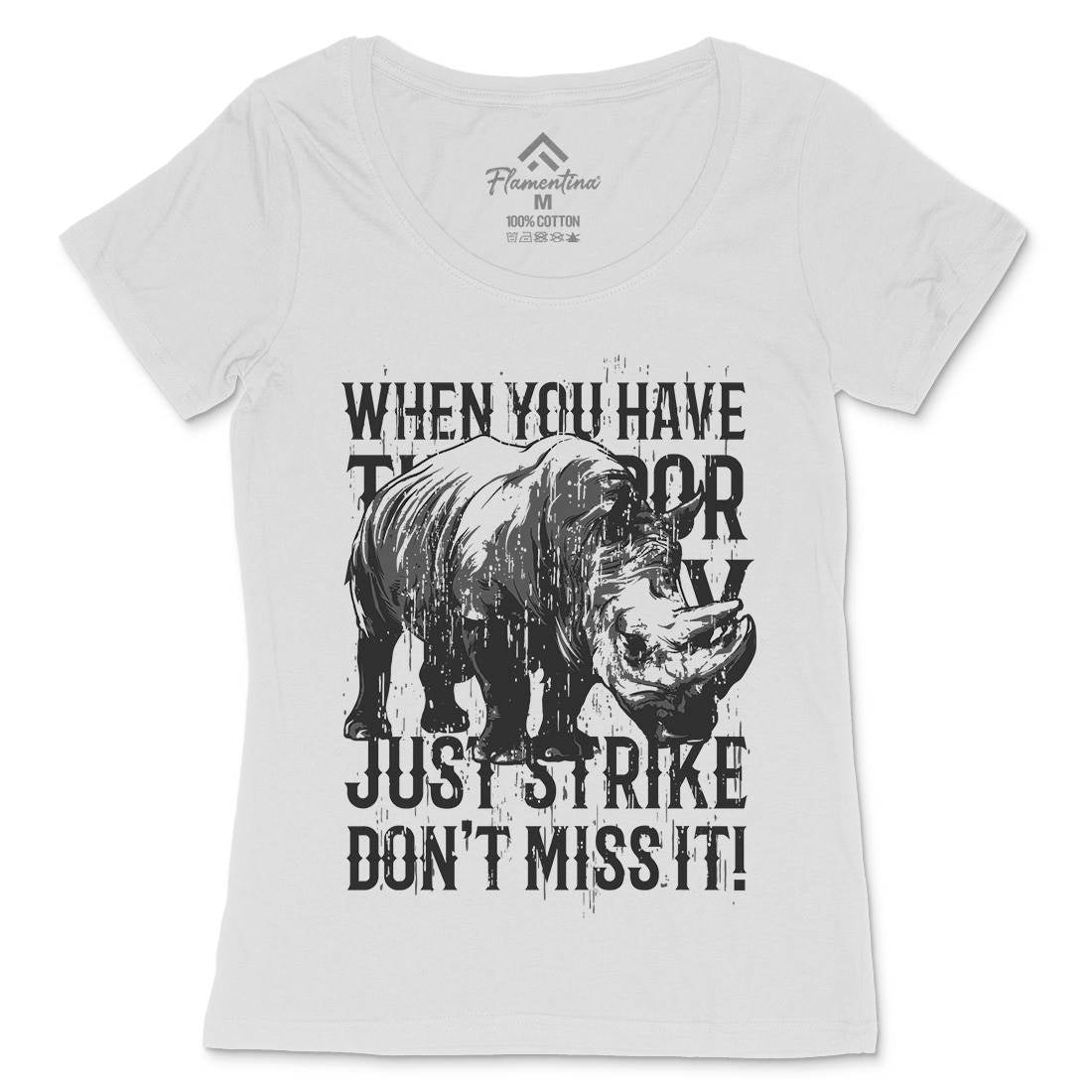 Rhino Strike Womens Scoop Neck T-Shirt Animals B755