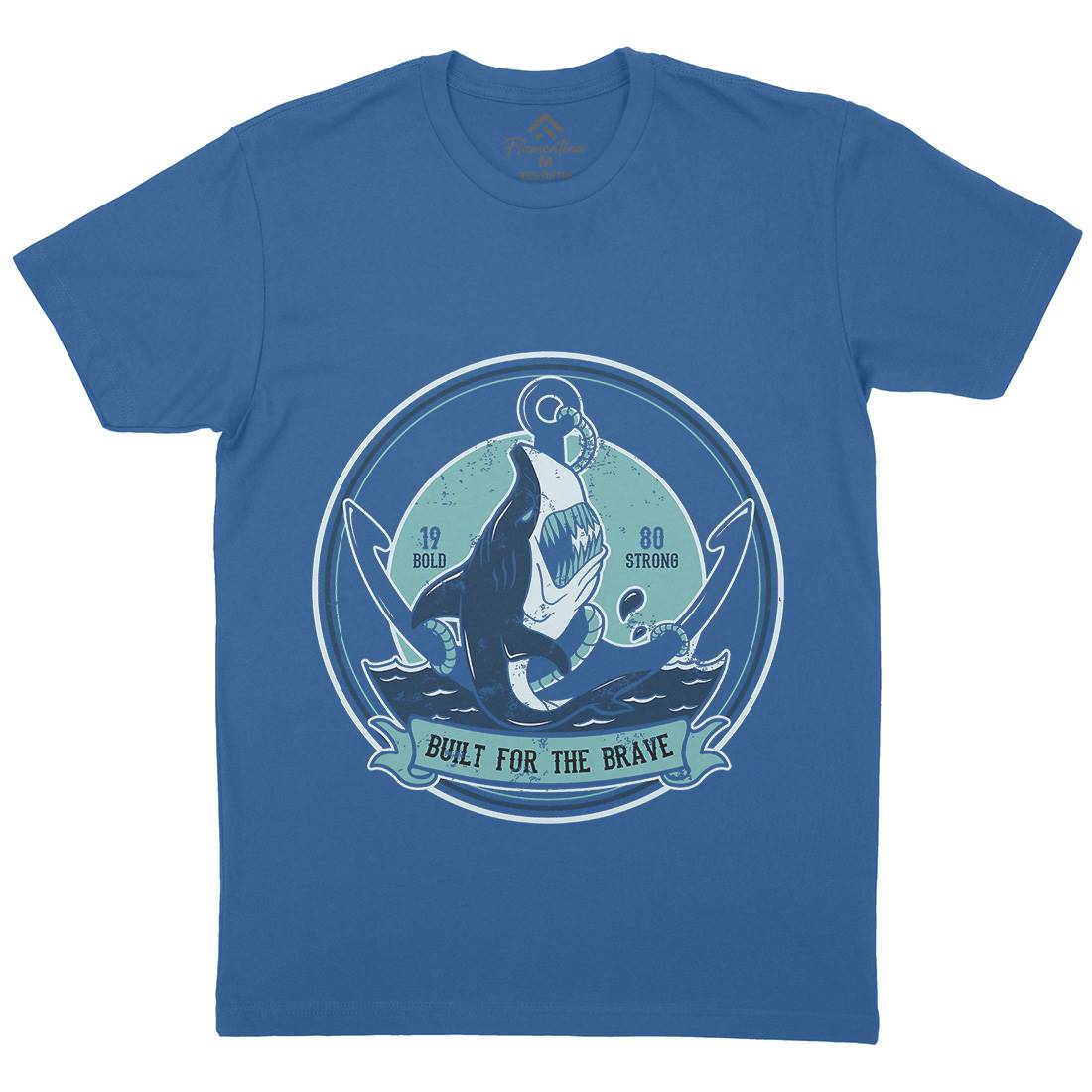 Shark Anchor Mens Crew Neck T-Shirt Animals B756