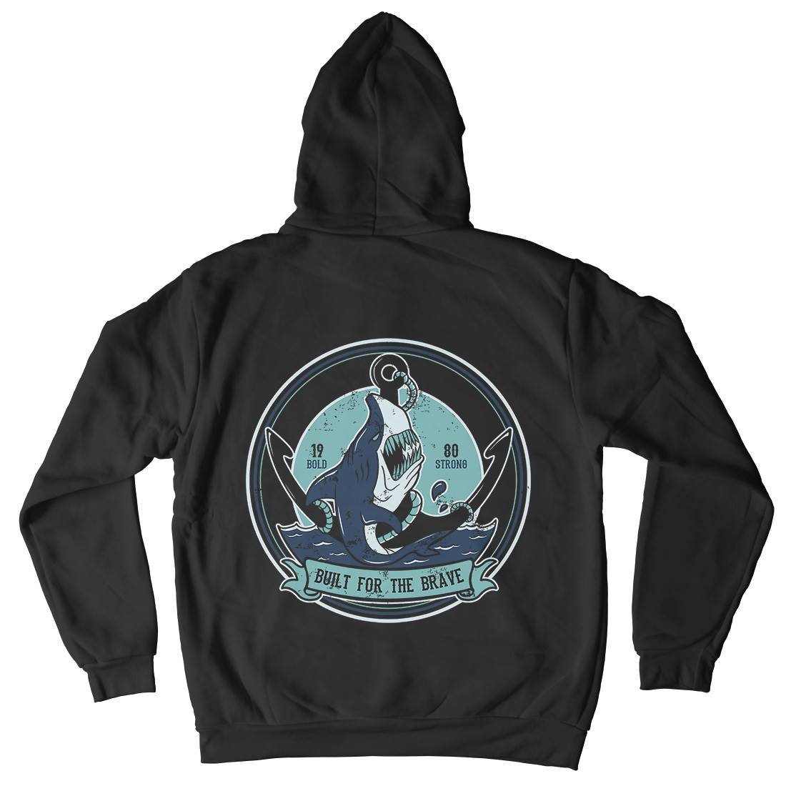 Shark Anchor Mens Hoodie With Pocket Animals B756